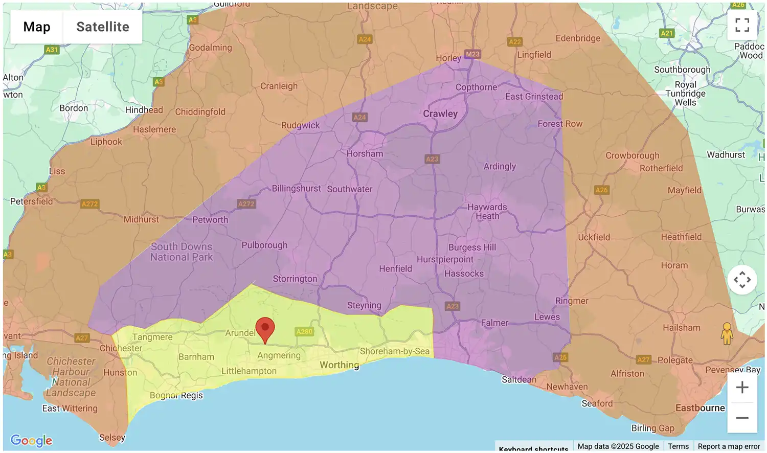 Gas Bottles Leatherhead delivery zone map - click to see on BBQ Gas Bottles